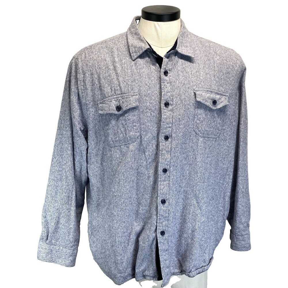 Carbon 2 Cobalt Men's Size XL Cotton Shacket Jacket Lined Cotton/Poly Mesh Shirt